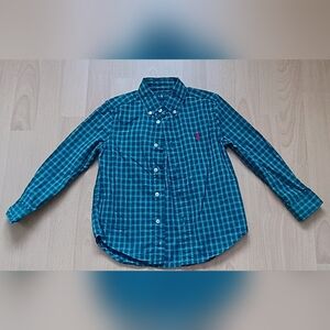 Polo Ralph Lauren Green/Blue Plaid Button Down Shirt 4T